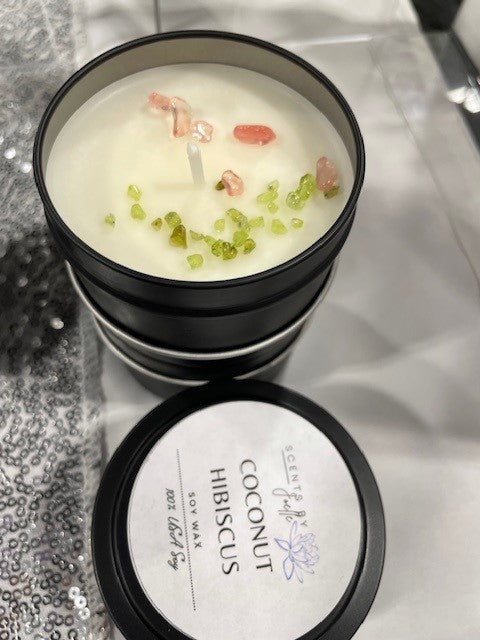 Hand poured crystal candle